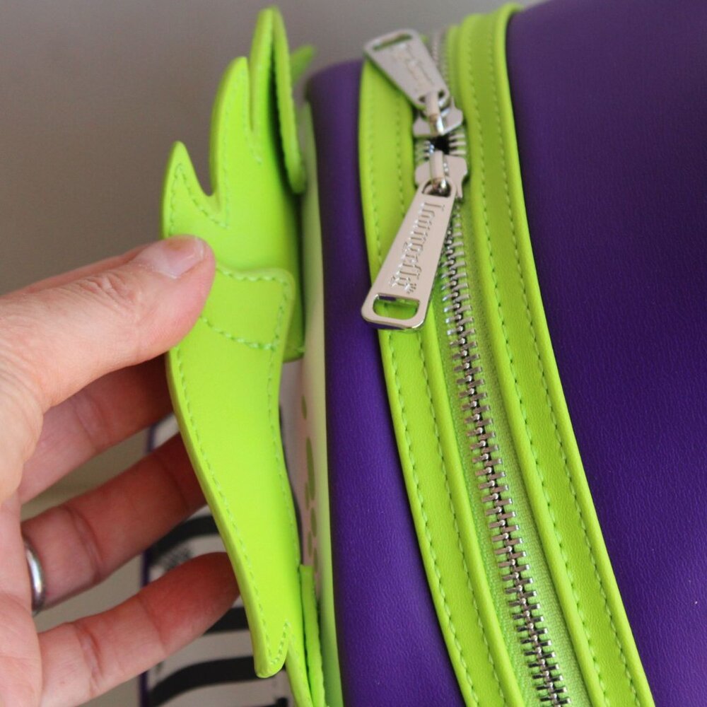 Loungefly Beetlejuice Backpack, New With Tags, Green and Purple, Pockets - Picture 10 of 12